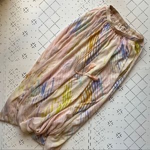 Watercolor Free People Maxi Skirt